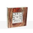 Table clock Romimex Brown Golden Glass 20 x 20 x 5 cm Fashion