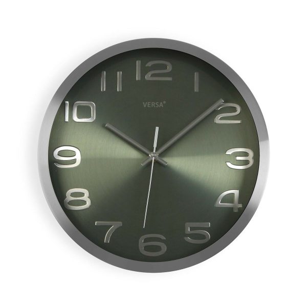 Wall Clock Versa Silver Aluminium (4 x 30 x 30 cm) Hot on Sale