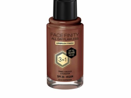 Crème Make-up Base Max Factor Face Finity All Day Flawless 3-in-1 Spf 20 Nº C110 Espresso 30 ml Online Hot Sale