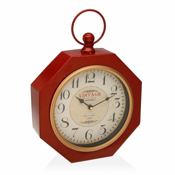 Wall Clock Versa rED Metal (28 x 8 x 40 cm) Supply