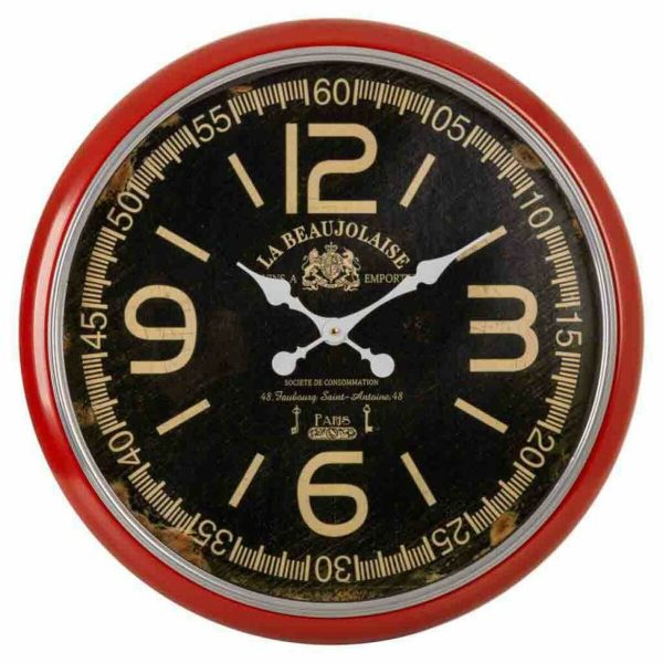 Wall Clock Alexandra House Living Red Iron MDF Wood 62 x 6 x 62 cm Cheap