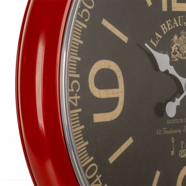 Wall Clock Alexandra House Living Red Iron MDF Wood 62 x 6 x 62 cm Cheap