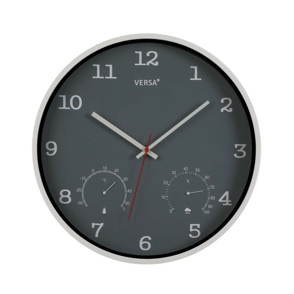 Wall Clock Versa Grey Plastic (4,3 x 35,5 x 35,5 cm) Online now