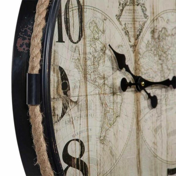 Wall Clock Alexandra House Living Black Iron MDF Wood 69 x 2 x 64 cm Supply