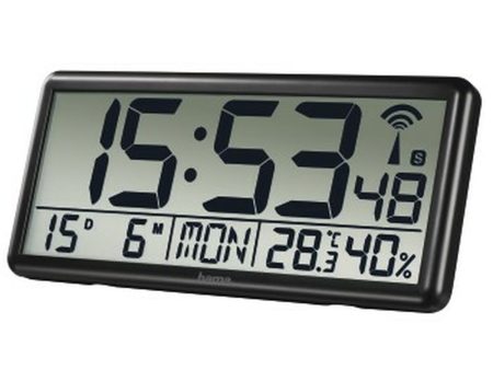 Wall Clock Hama Jumbo Black Plastic For Cheap