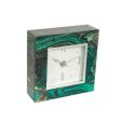 Table clock Romimex Green Transparent Cream Glass 14 x 14 x 4 cm Supply