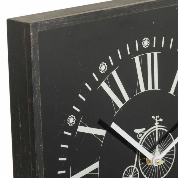 Wall Clock Alexandra House Living Black Glass Iron MDF Wood 76 x 3 x 36 cm For Cheap