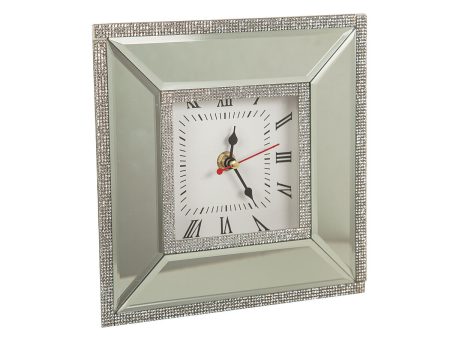 Table clock Romimex Silver Glass 20 x 20 x 5 cm For Discount