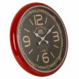 Wall Clock Alexandra House Living Red Iron MDF Wood 62 x 6 x 62 cm Cheap