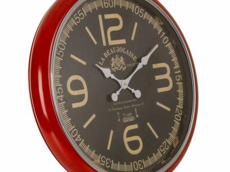 Wall Clock Alexandra House Living Red Iron MDF Wood 62 x 6 x 62 cm Cheap