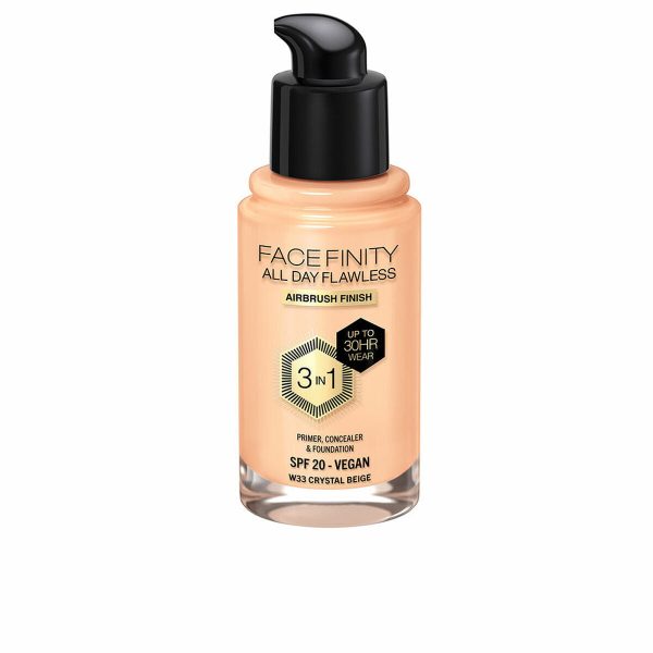 Crème Make-up Base Max Factor Face Finity All Day Flawless 3-in-1 Spf 20 Nº W33 Crystal beige 30 ml Online now