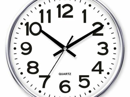 Wall Clock Timemark Silver 34 x 34 cm For Sale