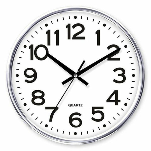 Wall Clock Timemark Silver 34 x 34 cm For Sale