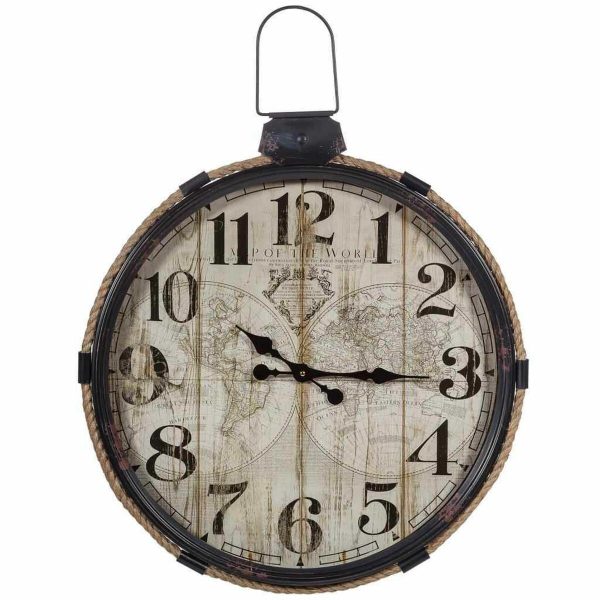 Wall Clock Alexandra House Living Black Iron MDF Wood 69 x 2 x 64 cm Supply