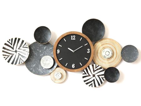 Wall Clock Romimex Multicolour Metal 128 x 64 x 7 cm For Sale